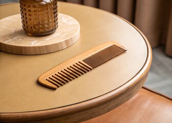 Warm Tan Comb Flat on Matching Tan Table