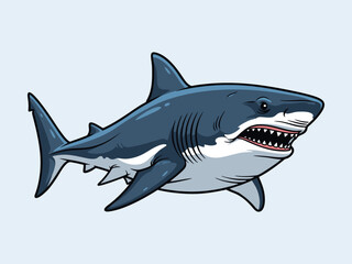 megalodon shark on a white background