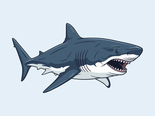 megalodon shark on a white background