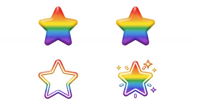 Rainbow star graphic designs