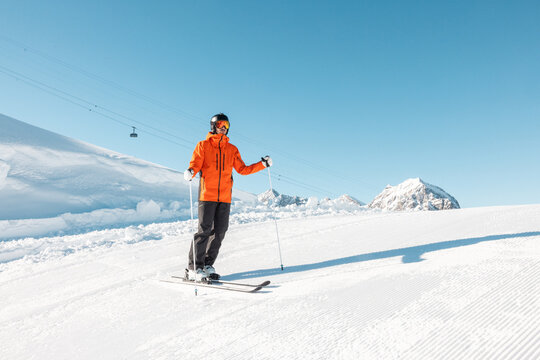 Skiing Action Shot in Lech Austria