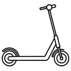 Electric Scooter Icon – Minimalist Line Art Vector Design