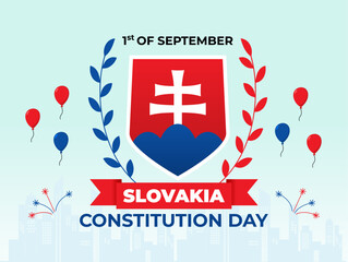 Vector graphic of Slovakia Constitution Day for Slovakia Constitution Day celebration.