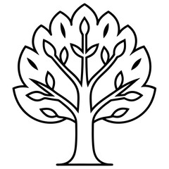Eco Tree Icon – Minimalist Line Art Nature Vector Design for Sustainability Projects
