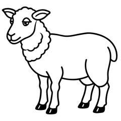 Minimal Eid Qurbani Sheep Line Art