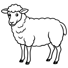 Minimal Eid Qurbani Sheep Line Art