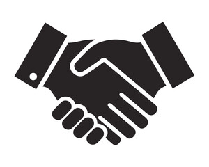 business agreement handshake,handshake  icon black silhouette vector on white background