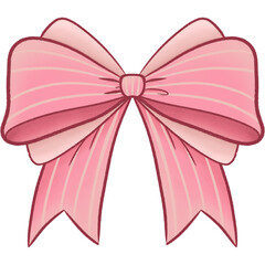 Pink bow ribbon fabric knot gift present decoration celebration holiday valentine heart tie coquette