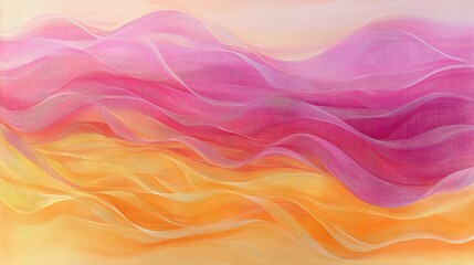 Obraz premium Abstract waves of pink and orange creating a dreamlike ethereal landscape