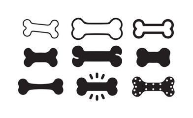  Bone vector icons, Dog bone, Puppy nutrition, dog bone logo, vector illustration eps 10.