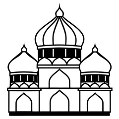 Minimal Mosque Dome Line Art