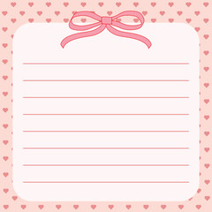 Pink Coquette Bow Notepad Aesthetic Memo Pad for Journaling Girly Stationery amp Cute Gift Ideas