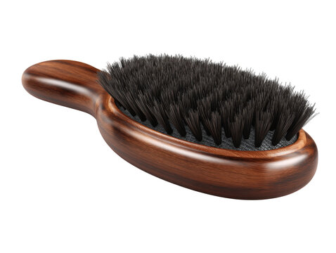 Home hair care guide key brushing techniques for healthy hair. Isolated on transparent background, png.