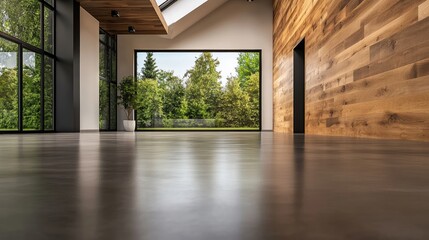 Fototapeta premium Modern interior design showcases spaciousness with natural light integration