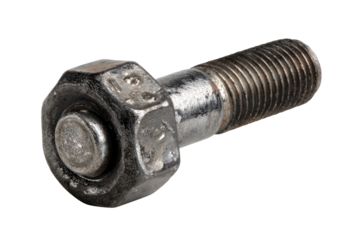 Metal bolt fastening action in workshop industrial environment. Isolated on transparent background, png.
