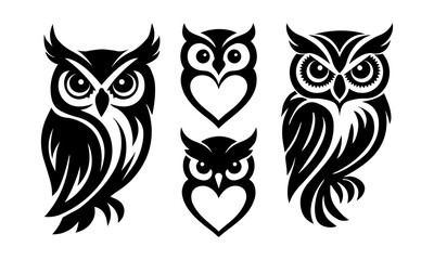owl logo animal simple line vector, Simple owl head logo design icon cute animal vector owl logo vector ,Cute Owl Icon Representing Nocturnal Wildlife, Forest Creatures