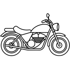 Minimal Spoke Motorbike Side View line art