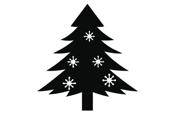 Fototapeta premium simple black christmas tree silhouette with layer (1).eps