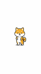 Charming and Playful Shiba Inu Character Design in Adorable Q Version Style Perfect for Pet Lovers and Animation Enthusiasts