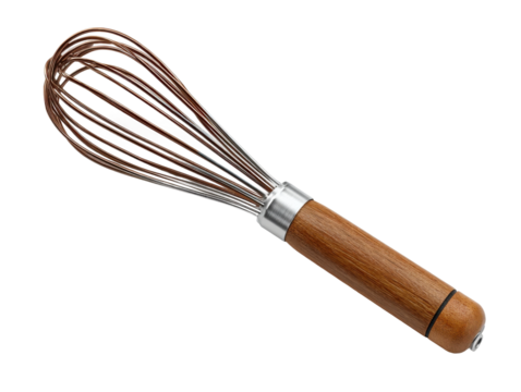 Whisking techniques for perfect dough kitchen tutorial indoor close-up. Isolated on transparent background, png.