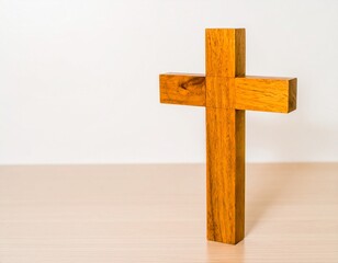 Naklejka premium Wooden cross on a cemetery