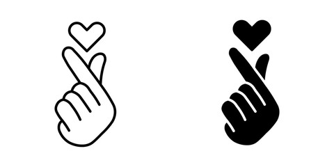 vector love hand symbol icon white on background