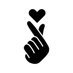 vector love hand symbol icon white on background