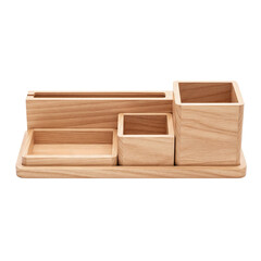 Wooden desk organizer for an office