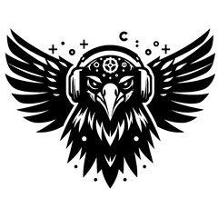 Obraz premium vector crow logo