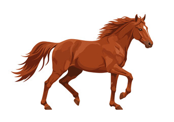 Chestnut Horse Trotting