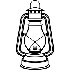 Camping Oil Lantern – Art Vector