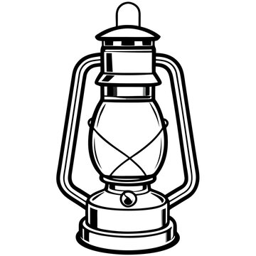 black and white vintage lantern clip art preview