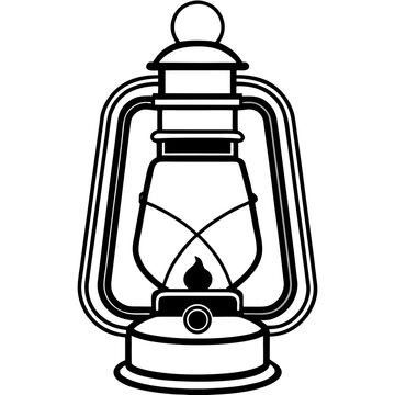 black and white vintage lantern clip art preview