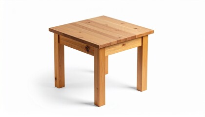 Minimalist square wooden table with visible grain patterns, crafted from light-toned wood&mdash;simple, elegant, and functional.