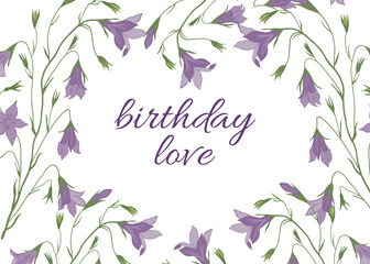 Birthday greeting card with wildflowers Vector card Holiday Vector card Floral banner	
