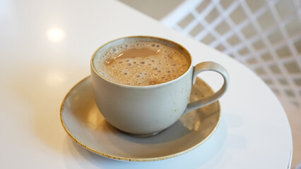 A cup of coffee. Kopitiam, traditional coffeeshop popular in Malaysia

