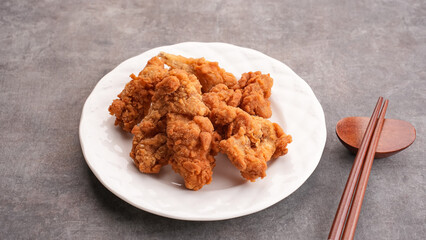 Crispy Fried Chicken Skin (Kulit Ayam Krispi) served on plate
