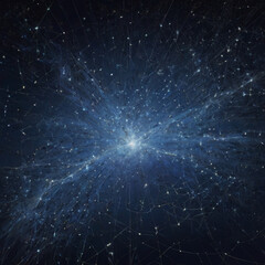 Fototapeta premium uminescent specks, delicately linked by slender white threads