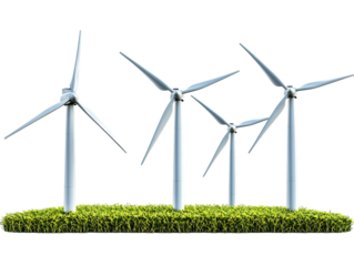 four wind turbines or win 