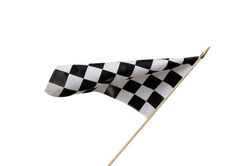 Waving Racing Flag – Checkered Finish Line Flag on Transparent Background
