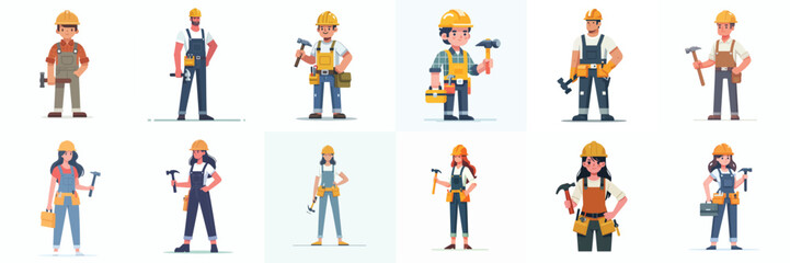 Building the Future: A Strong Collection of Illustrations Featuring Male and Female 