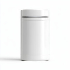 blank mockup of cylindrical supplement jar with matte surface