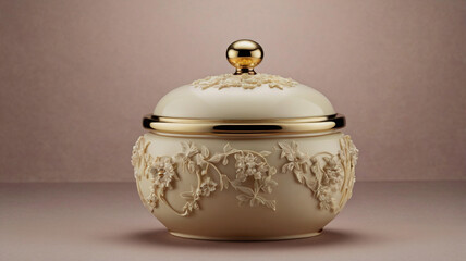 ivory jar with a sleek, flawless exterior