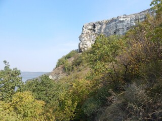 Naklejka premium mountain landscape with blue sky