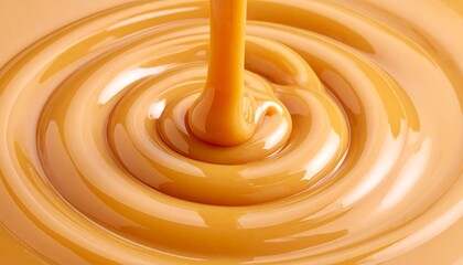 Caramel swirl texture close-up