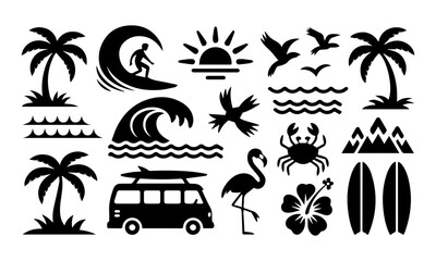 set of travel icons