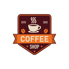 Coffee Shop Hot Drink Emblem Vector Template