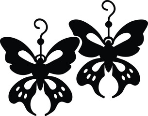 butterfly laser cut earrings template silhouette