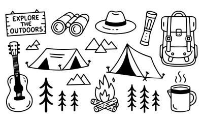 set of camping icons