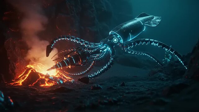 Futuristic robotic squid explores volcanic ocean depths